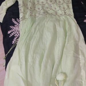 ISHIN Pista Green Anarkali size -S