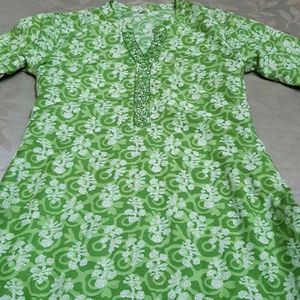 Beautiful Parrot Green Kurti Set💚