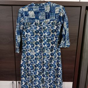 Elegant Blue Gray Double Sides Kurti