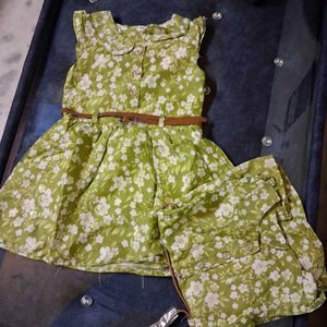 Beautiful Olive Green Frock 1 To 2 Years