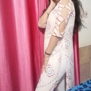 Bandhej Print Kurta With Dupatta