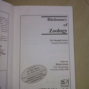 zoology dictionary