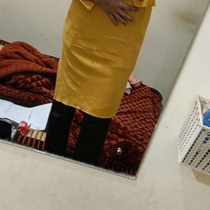 Yellow Winter Dress Long Full Sleeves