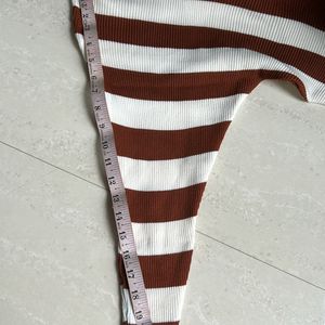 Brown top with white stripes