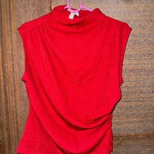 H&M Glittery Red Top