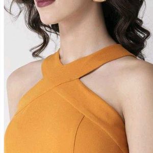 Women Mustar Yellow Basic Solid Jumpsuit