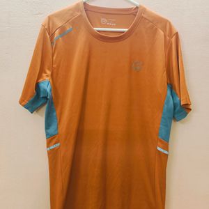 Orange Colored Active Wear T-shirt