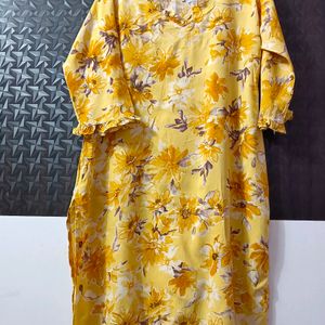 Mustard Beutiful Kurta