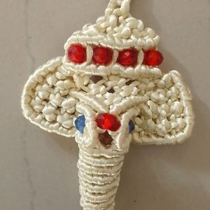 Macrame Ganesha Keychain