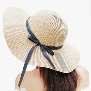 Big Brim Sun Beach Hat With Bow