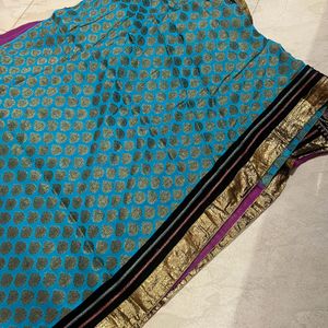 Blue Pink Combination Saree