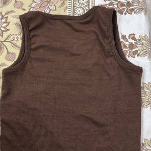 Brown Los Angeles Crop Tank Top