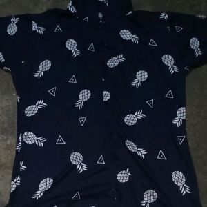 Pine Apple Design Shirt For Men Half Sleeve