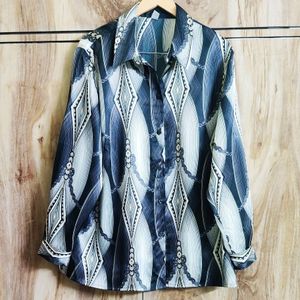 Grey Printed Shirt Size-48