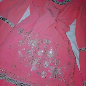 Pink Heavy Embroidered Sharara Suit