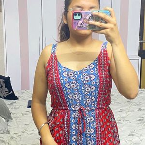 Red And Blue Bohemian Dress