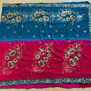 two color saree