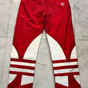 ADIDAS ORIGINALS RED BIG TREFOIL TRACKPANTS