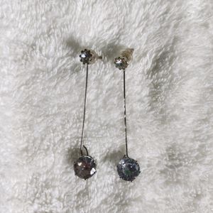 Light Weight silver chain & earrings