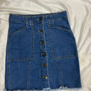 Brand New Jealous 21 Denim Buttoned Skirt