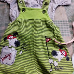 Baby Boy Dress And 3 Newborn Caps Combo