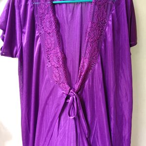 Free Size 2 Pic Unused New Purple Colour Nighty  Size Issue