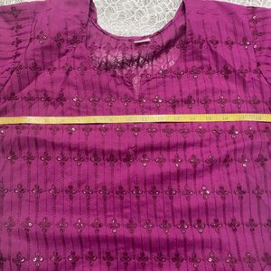 Wine Purple Sequin Kurti