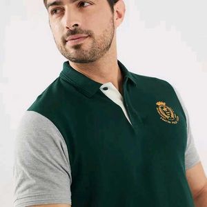 FRATINI Color Block Cotton Polo T-Shirt.