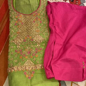 Green Suit With Gota Dupatta(teej Special)