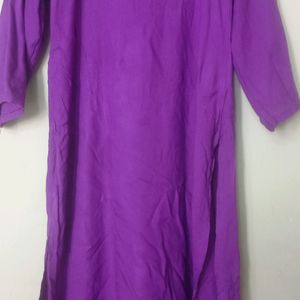 Purple plain kurta