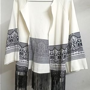 Off White Shrug With Fringes