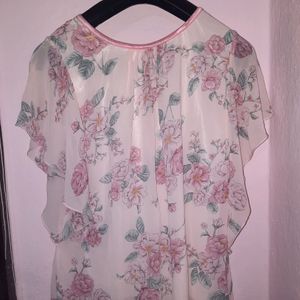 Pink Floral Kaftan Top