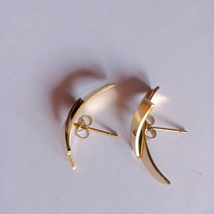 Criss Cross Gold Plated Studs