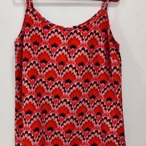 Orange Printed Fashion A-line Top