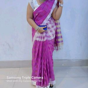 Purple Handloom Saree  🤗