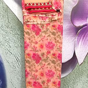 Trendy Floral Printed Saree