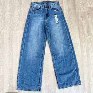 Branded Blue Wide Leg High Waist Denim