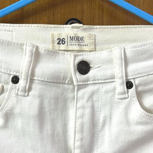 White Skinny Jeans By Mode- Red Tape