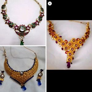 Combo 3 Kundan And Jadau Meenakari Necklace