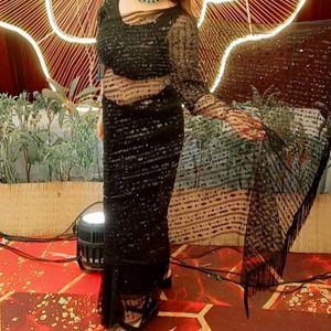 Cocktail Black Color Saree... Bollywood Style Sare