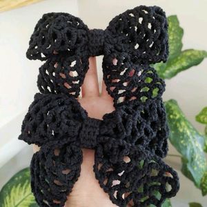 Black Bow Hair Clip