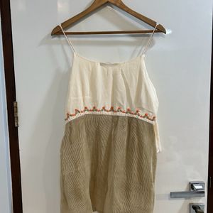 Beige Pleated Top