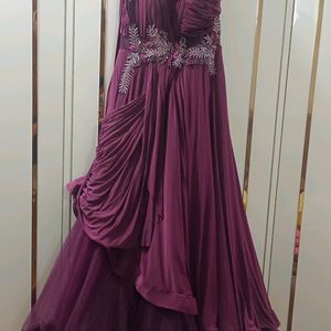 Long Gown With Silver Work