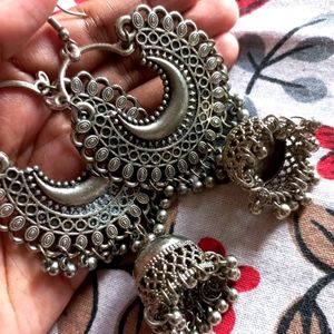 Shimmering Oxidized Unique Earrings