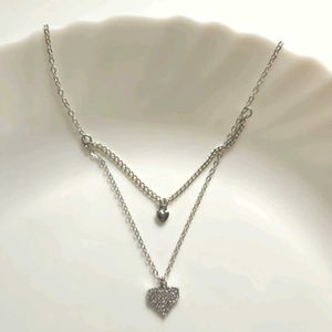 Korean Studded Heart Pendant Chain necklace