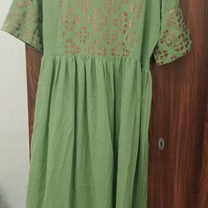 Green Embroidery Anarkali Kurti