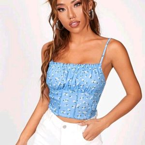 Urbanic Flower Printed Crop Top