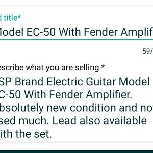 ESP Electric Guitar And Fender Amplifier.