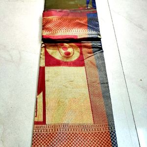 Brand New Fancy Kanjivaram Silk Saree With BP