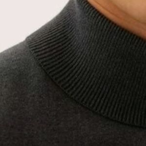 Men Solid Turtle Neck Grey